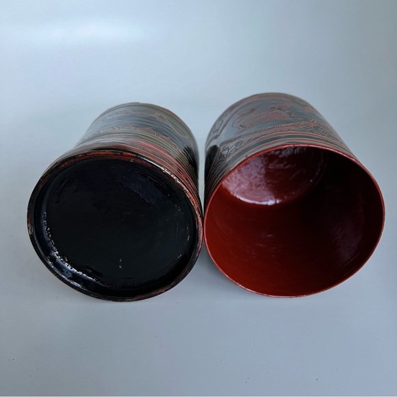 Antique & Vintage Kashmiri paper mache boxes and paperweight set of 3 pieces - Picture 5 of 16